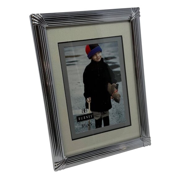 Vintage Photo Frame Burnes of Boston Silver Art Deco 3.5 x 5" Picture Frame NEW - Picture 2 of 3